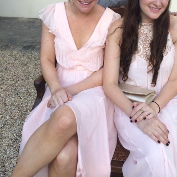 Jill Stuart Chiffon Ruffle Hi Lo Layered Bridesmaid Summer Wedding Dress - Picture 7 of 12